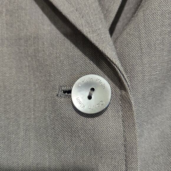 Calvin Klein Dark Gray 2 button Blazer Jacket Size 8 Officecore Corpcore - Picture 4 of 13